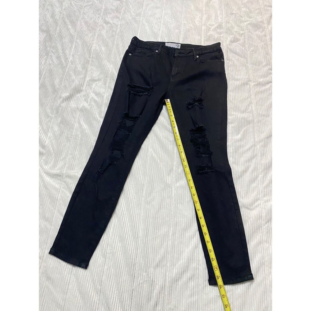 guess black ripped jeans womens size 30